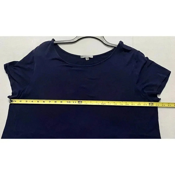 Green Envelope Women Blue Short Sleeve Top 3X - Picture 4 of 5